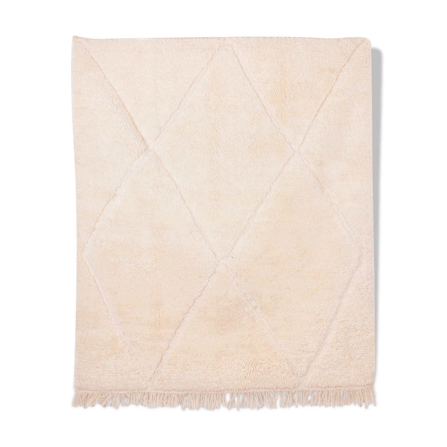 Berber carpet beni ourain ecru 170 x 160 cm