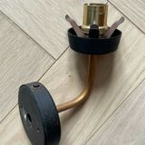 Pair of Matte Black Wall lamps & gold metal 50s