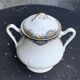 Sugar bowl and milk jug, PP Limoges France, white porcelain art deco