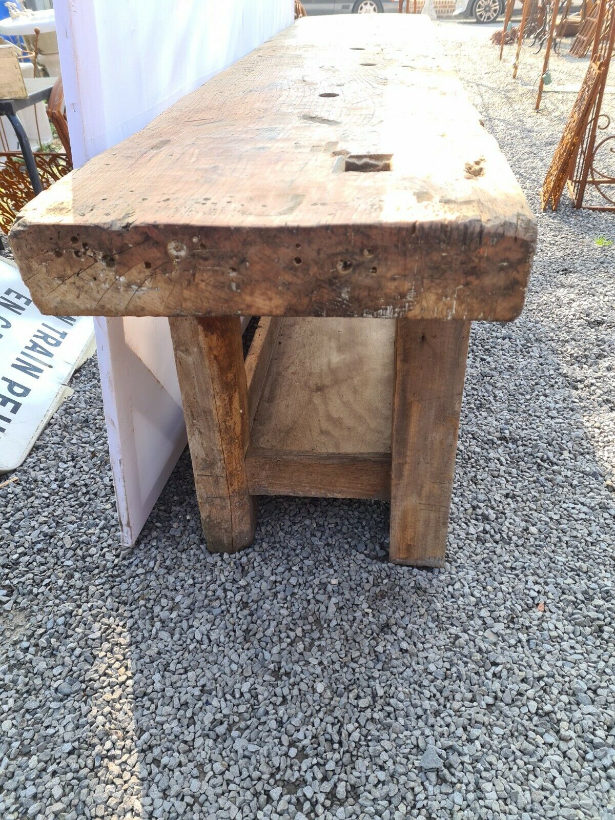 Elm cabinetmaker's workbench