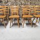 Lot of 8 country bistro chairs from the 1970s