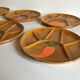 6 assiettes compartimentées vintage