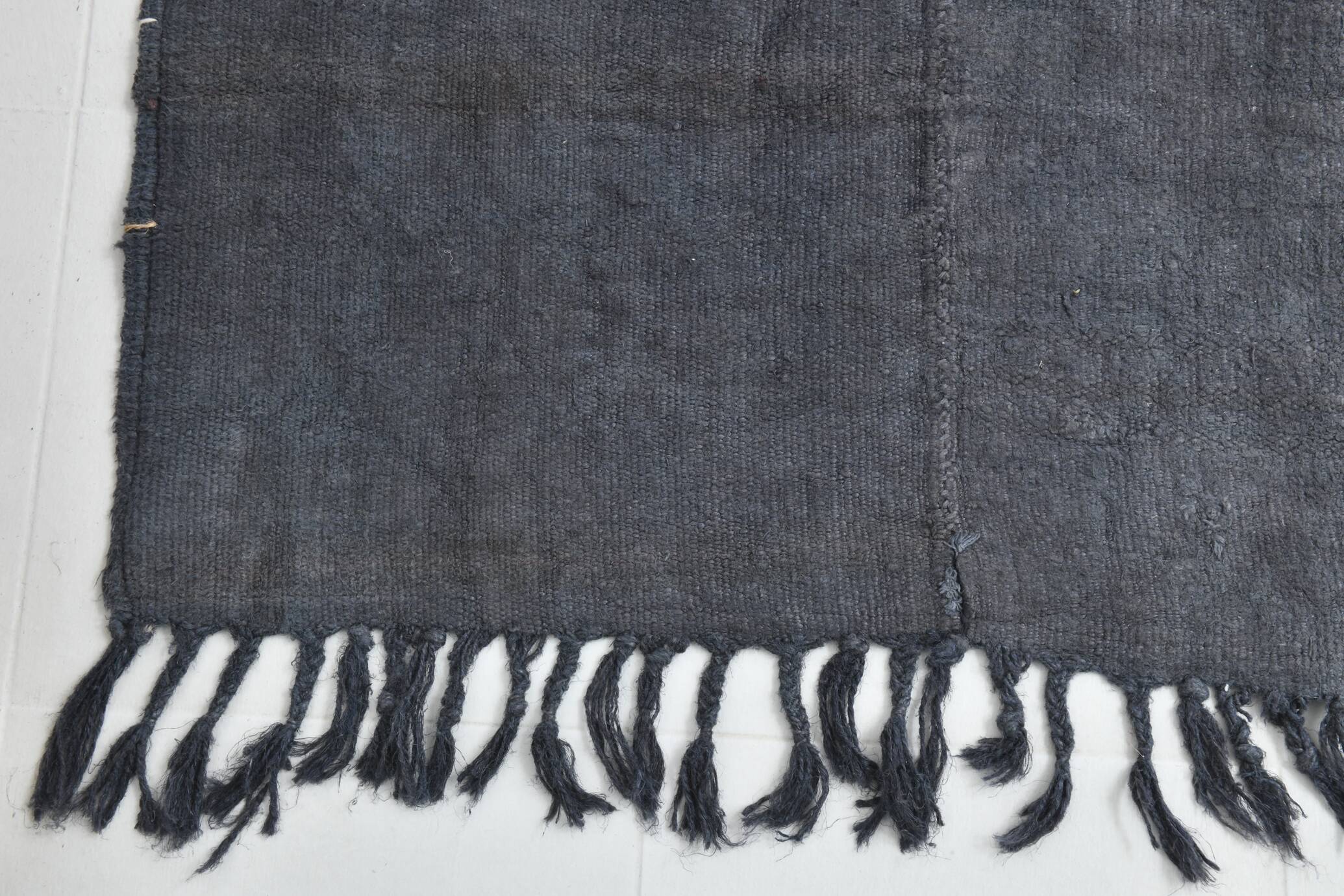 Shades of gray & silver vintage kilim rug