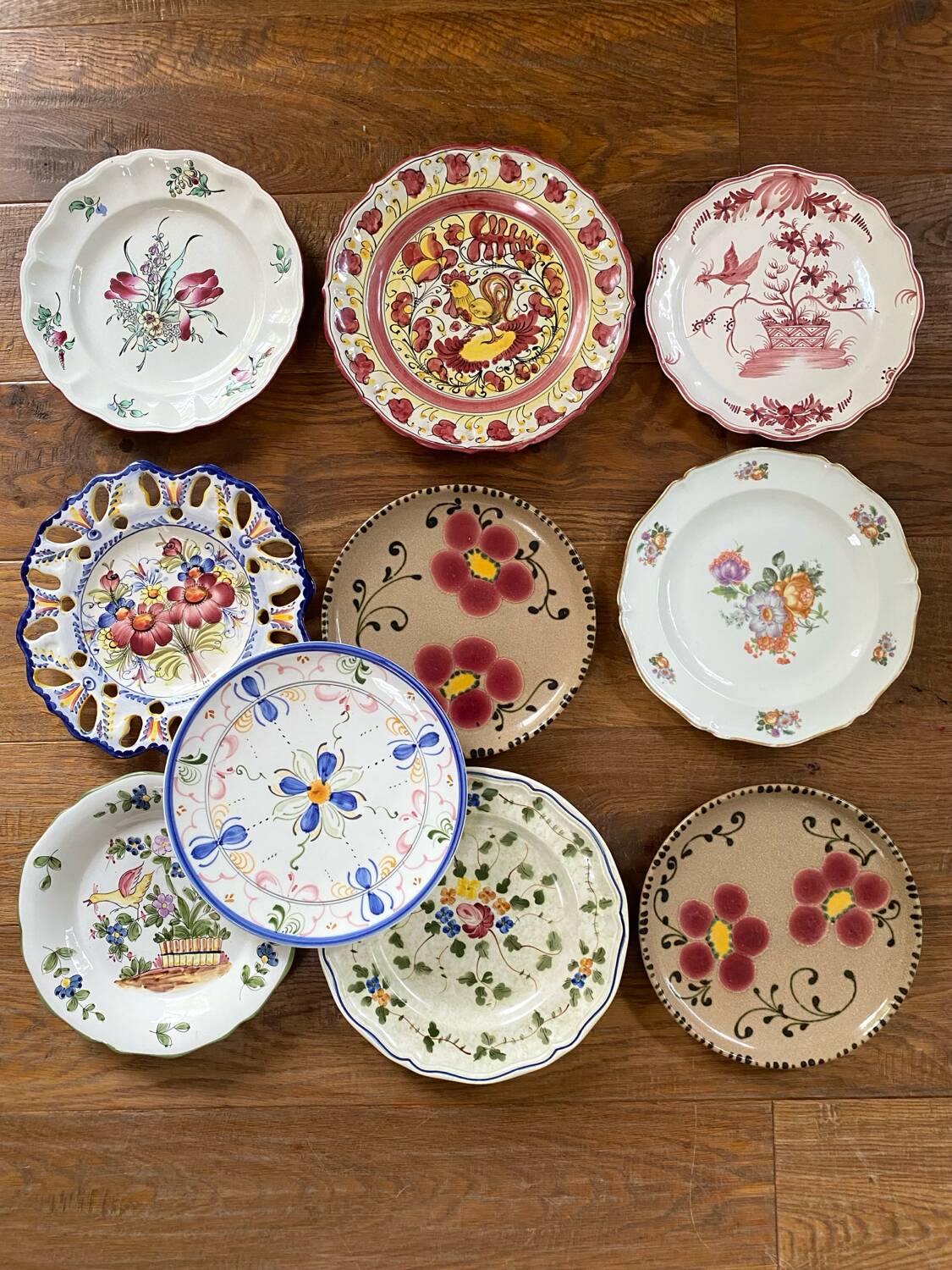 Mismatched antique plates