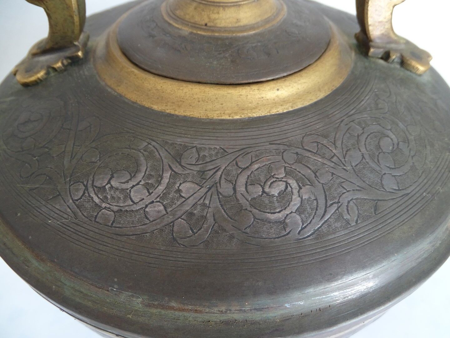 Copper and brass kettle