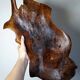 Large monoxyle bowl made of dark raw olive wood from the 1950s.