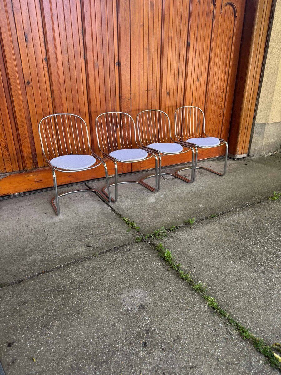 Italian dining chairs style Gastone Rinaldi, 1970s, set of 4