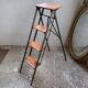 Metal and wood workshop ladder 4 steps