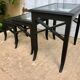 Set de 3 tables gigognes en verre et bois noir