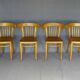 Série de 4 chaises Thonet Art déco bistrot blondes 1930