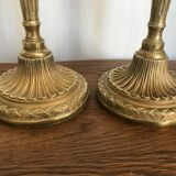 Pair of gilded bronze candlesticks