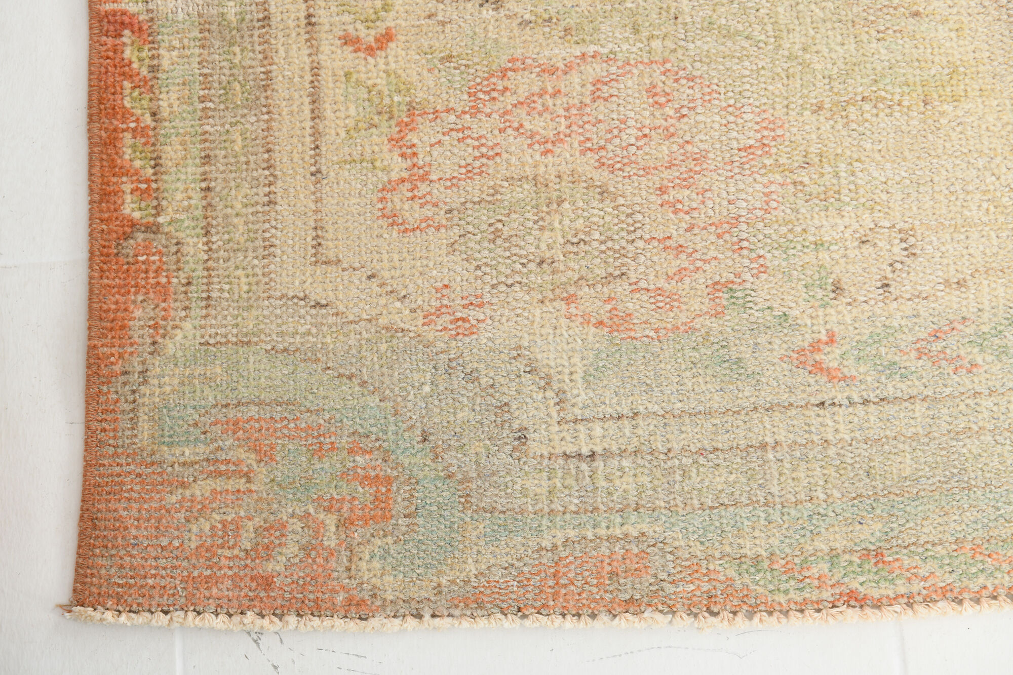 Tapis vintage oriental rouge pêche 6x9, 184x286cm
