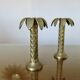 Pair of "palm tree" candlesticks in solid gilded brass, 1970