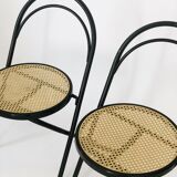Pair chairs bistro folding canages