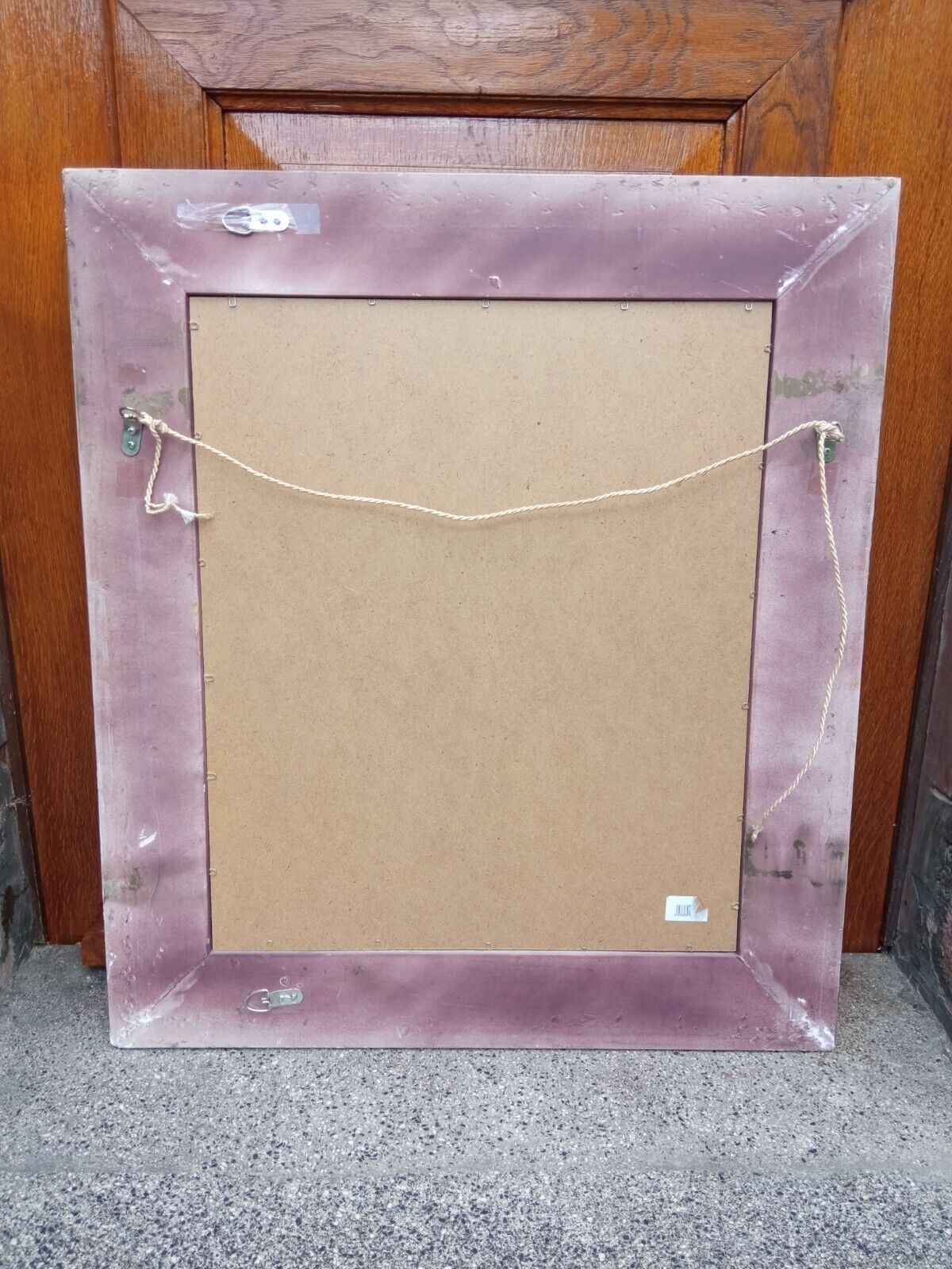 Patinated wall mirror gray with beveled ice, 80 x 70 cm