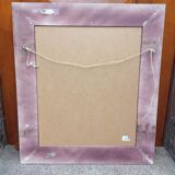 Patinated wall mirror gray with beveled ice, 80 x 70 cm