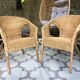 Pair of wicker armchairs