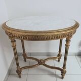 Console wood and gilded stuck with marble top