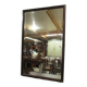 Large beveled mirror, simple wooden frame