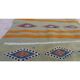 Multi-coloured kilim green carpet made of pure wool  65x105cm