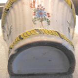 Vase bouquetiere faience enamelled of la Rochelle - XVIIIth century