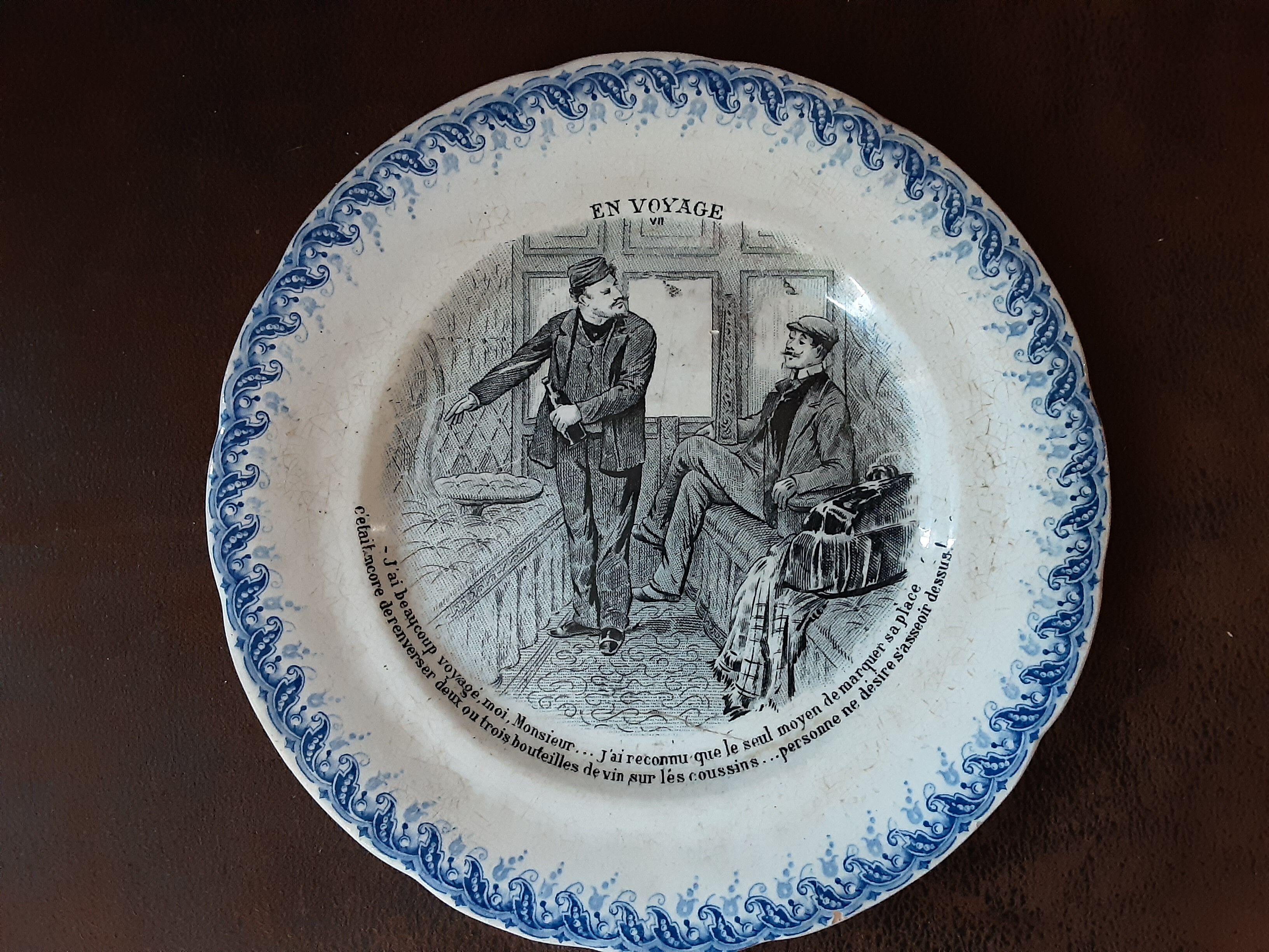 Ancienne assiette  décorative  h.b & cie  terre de fer