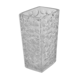 Textured vintage glass vase, 21 cm