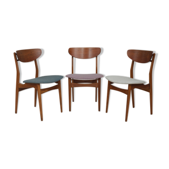 Teak ond oak danish chairs from 50