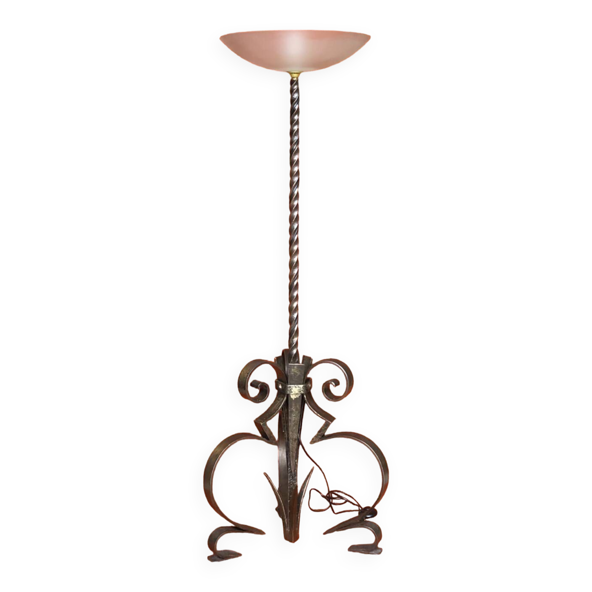 Art deco wrought iron floor lamp