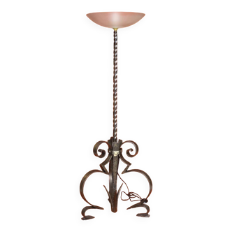 Art deco wrought iron floor lamp