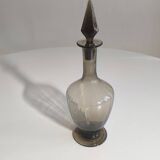 Italian decanter in smoked blown glass 1970