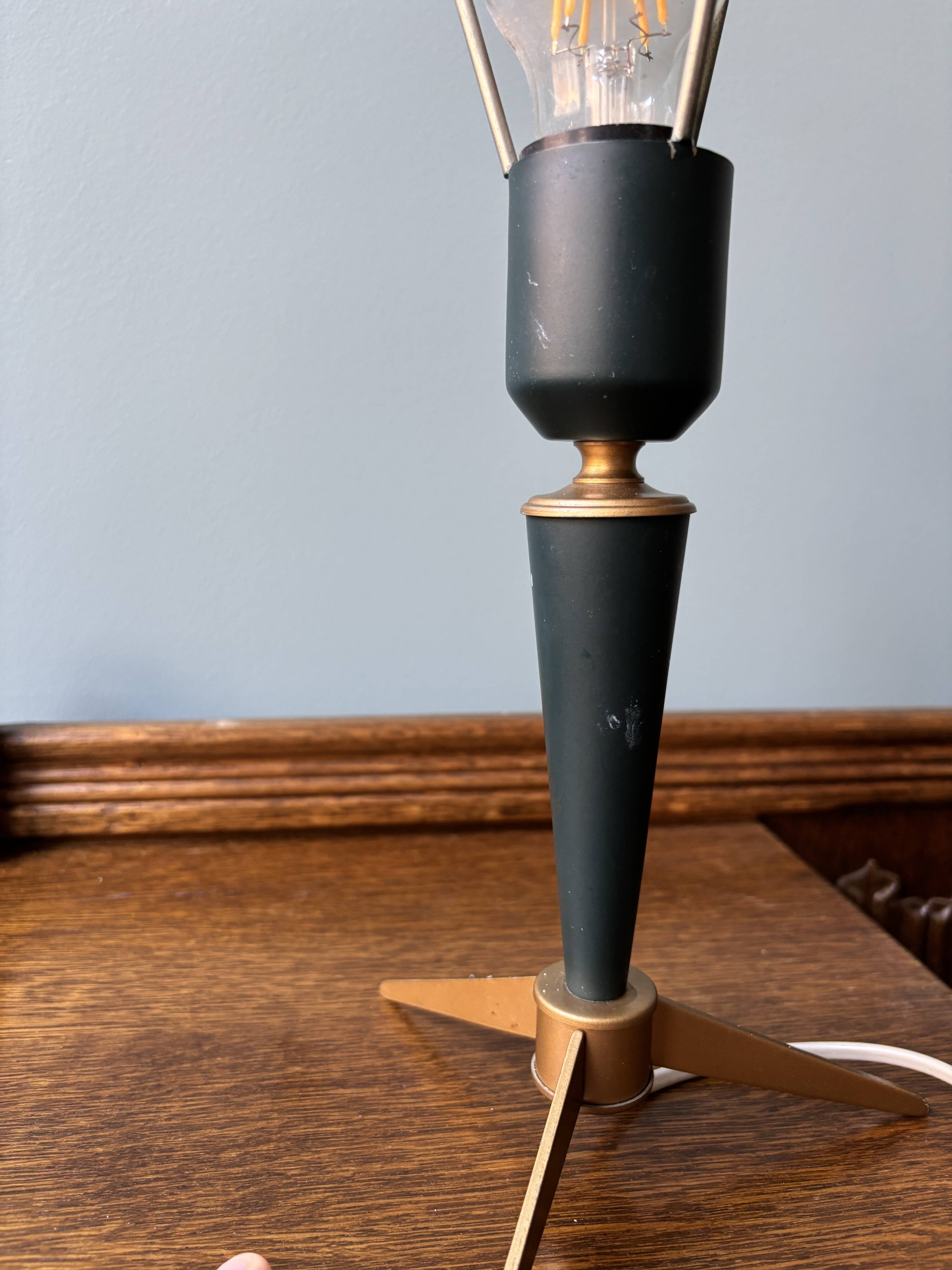 Lampe trépied Bijou de Kalff pour Philips, style vintage Space Age, inspirée des années 50.