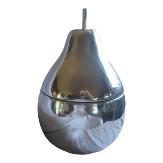 70's pear ice bucket in metal chrome collector