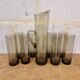 Service of 9 Pieces in Blown Glass Orangeade