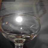 Champagne glasses chopped grapes