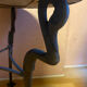 Mosaic garden table, gooseneck legs