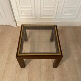 Brown laqué steel coffee table, Belgium, 1980