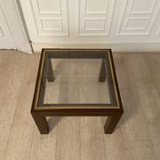 Brown laqué steel coffee table, Belgium, 1980