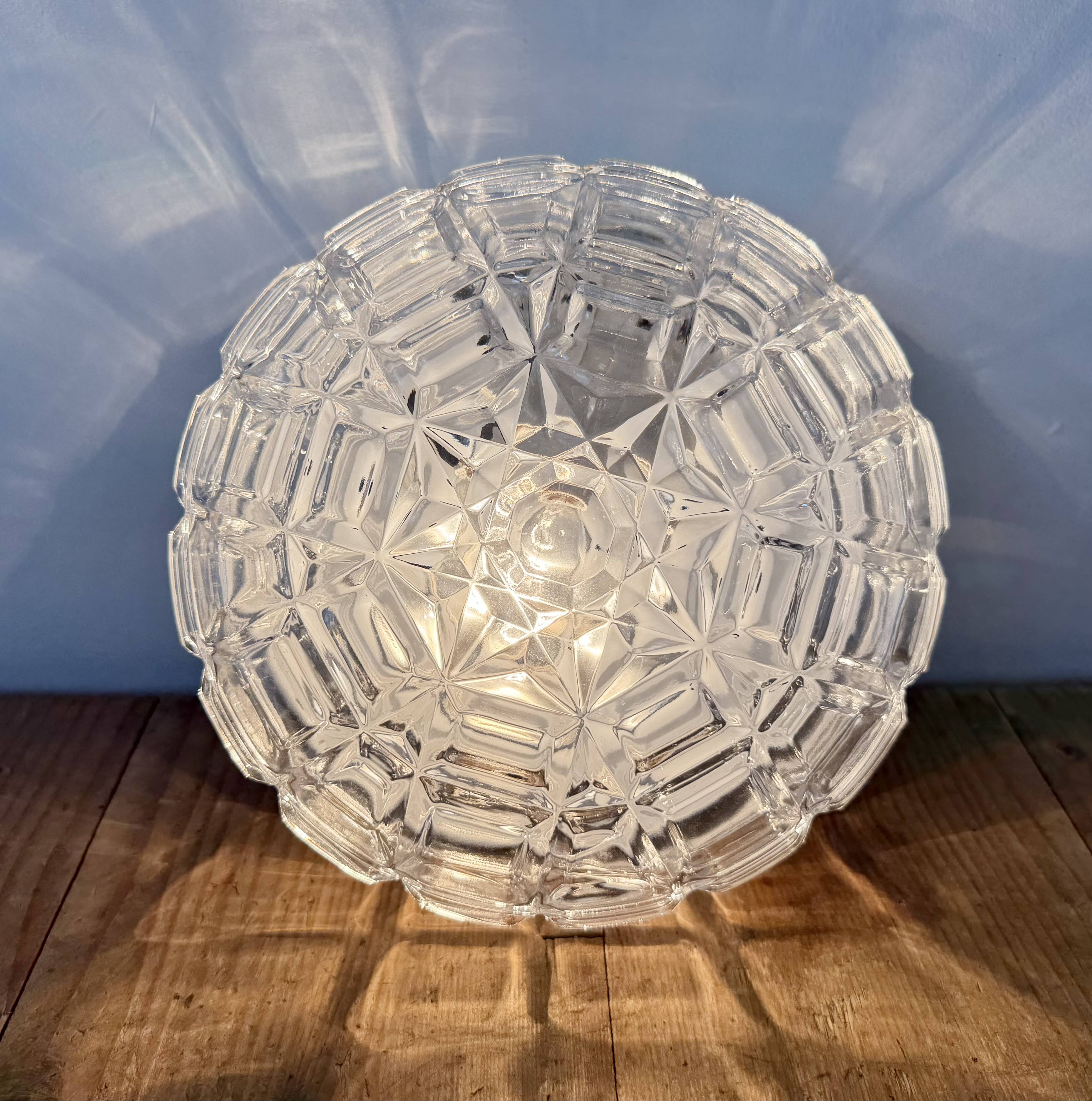 Vintage Glass Wall or Ceiling Light, 1970s