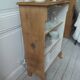 Vintage low depth bookcase in pearl grey interior oak with waxed finish.
