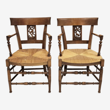 Pair of armchairs Landes 1900 vintage