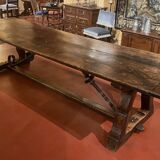 Impressive Spanish monastery table in oak, medieval style, 3m².