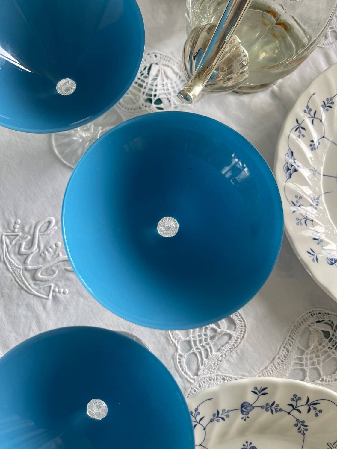 6 crystal cocktail glasses