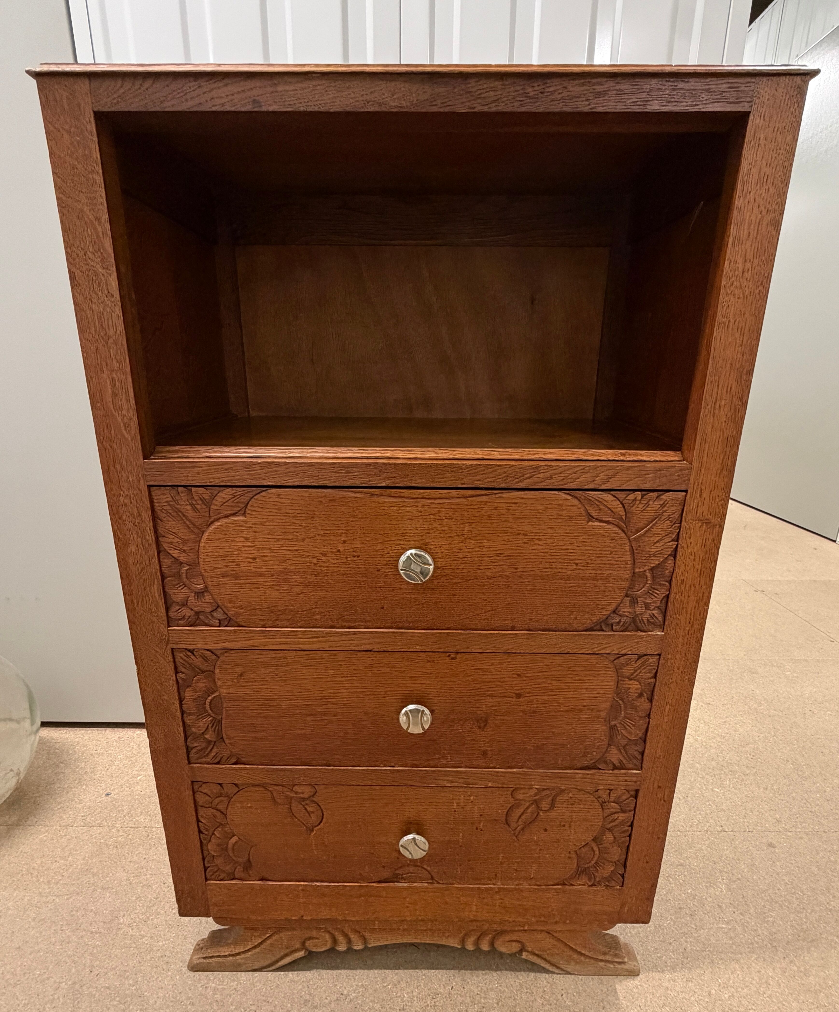 Meuble d’appoint ancien Art déco 1930 (type confiturier / chiffonnier)
