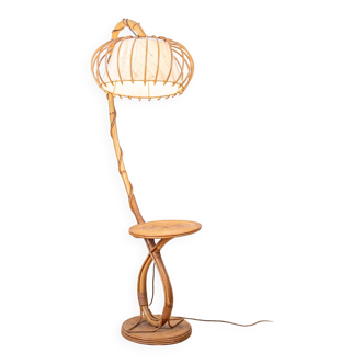 Rattan floor lamp