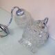 Pair of structured glass and chrome metal, 60s