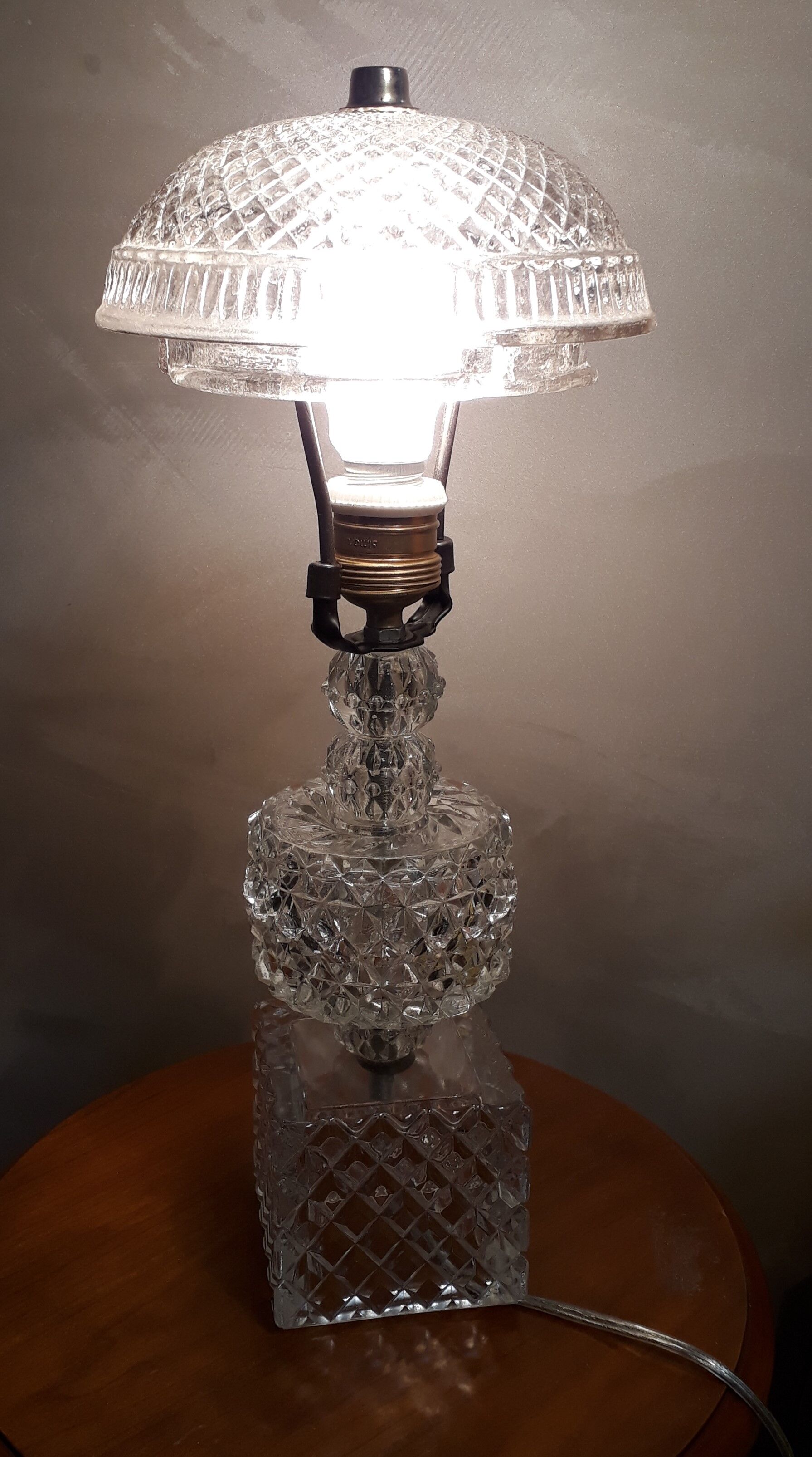 Lampe cristal transluside de 1960 a70s