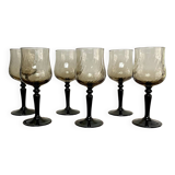 6 petits verres à pied fumés luminarc