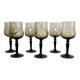 6 small luminarc smoked stemmed glasses