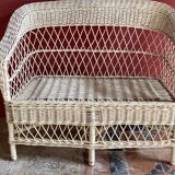 Outdoor White Rattan Sofa